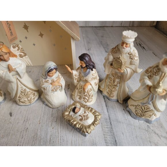 Jim Shore lustre blessed birth and Bethlehem Enesco Nativity scene Jesus religio - Picture 4 of 11